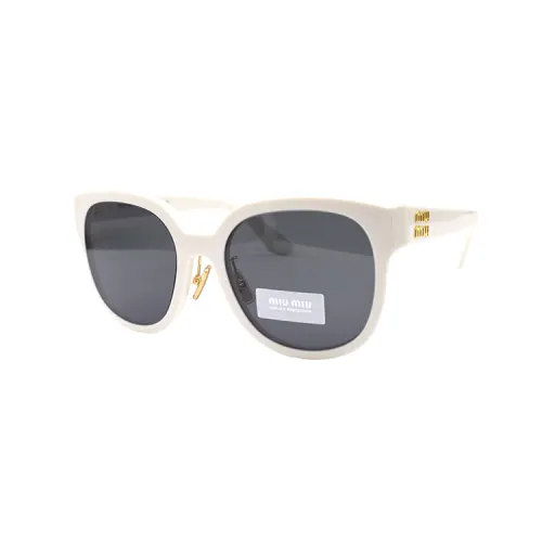 MIU MIU Irregular Shape Sunglasses Women's White