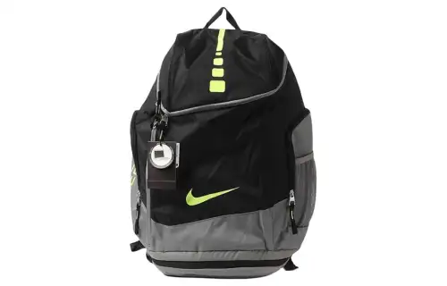 Nike Polyester Backpack Unisex Black & Gray & Neon Green