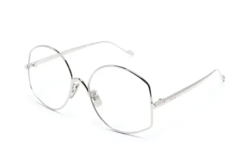 LOEWE Metal Irregular Shape Eyeglass Frames Unisex Silver