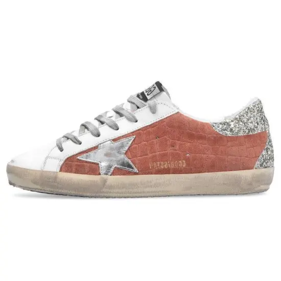 Golden Goose Super-Star Stylish Skateboarding Shoes Women's Glitter Purple