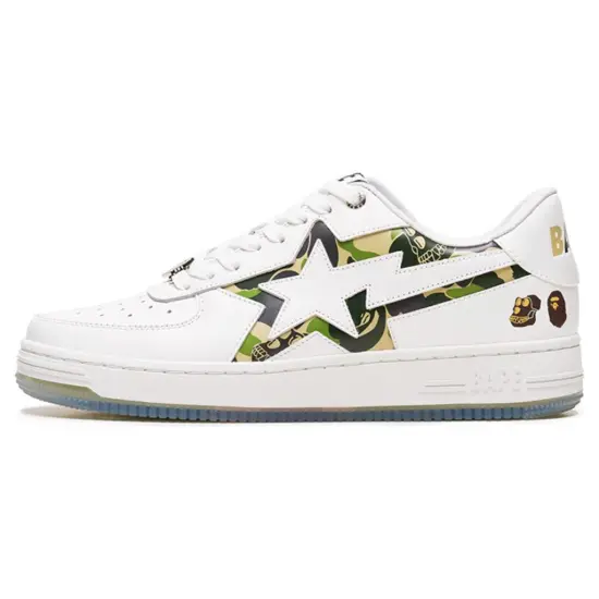 A BATHING APE Skateboard Shoes Men Low-Top White