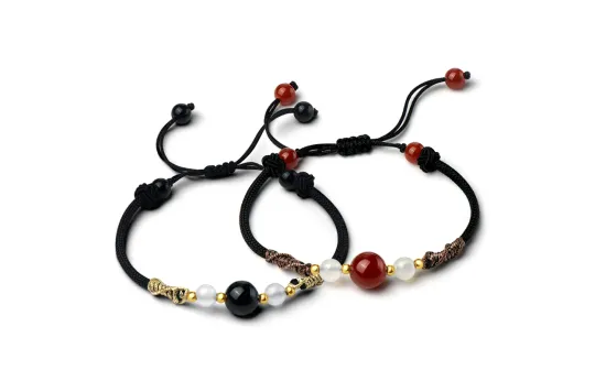 WANLIACC Colored Glaze Jade Bracelets Unisex