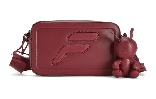 FILA FUSION Polyurethane Shoulder Bag, Crossbody Bag Extra Small Unisex Garnet Red