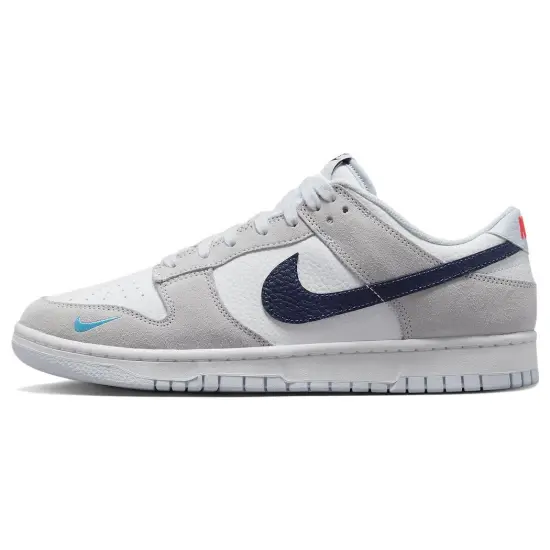 Nike Dunk Low White Grey Navy Aqua Mini Swoosh