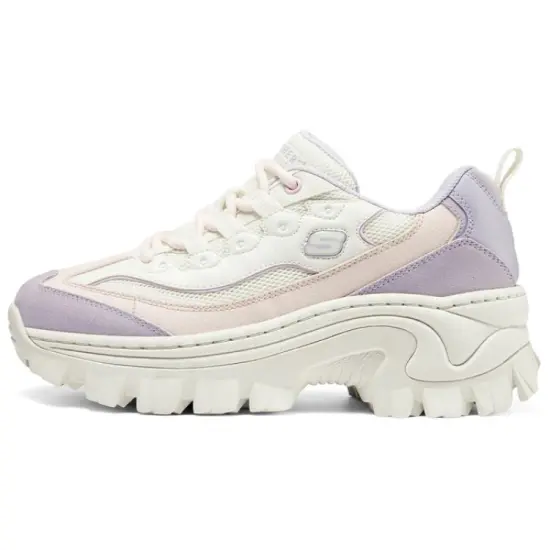 Skechers Street Anti Slip Wear Resistant Low Top Casual Shoes Women's White Pink Purple