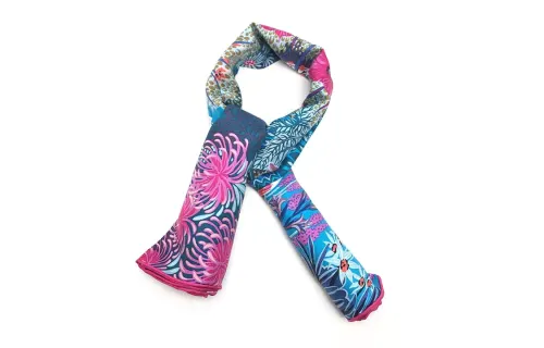 HERMES Mulberry Silk Scarves Women's Multicolor