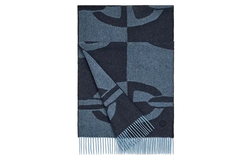 HERMES Knit Scarves Unisex Blue