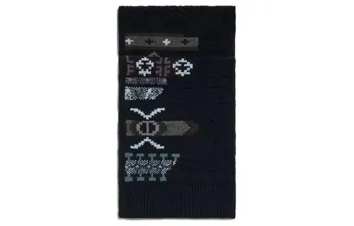 HERMES Knit Scarves Men's Marine Blue