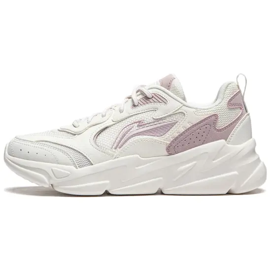 LiNing Cloud Sea Anti-Slip Wear-Resistant Casual Shoes Women's White Pink