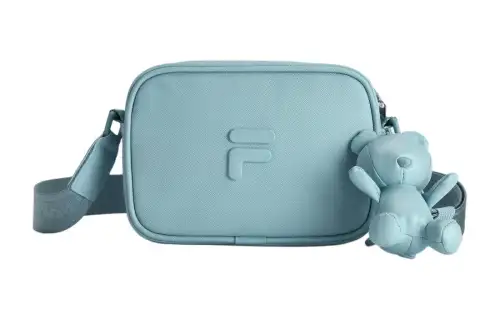 FILA FUSION Zip Closure Polyurethane, Synthetic Leather Shoulder Bag, Crossbody Bag Extra Small Unisex Tourmaline Blue
