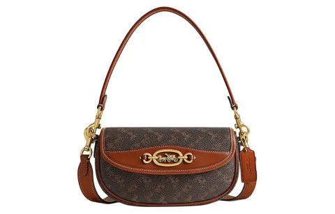 COACH Harley Canvas With Leather Crossbody Bags Medium Women's Coffee & Brown
