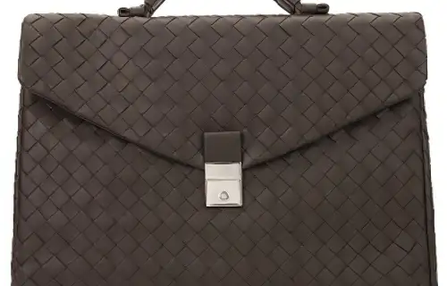 Bottega Veneta Sheepskin Briefcase, Handbag Men's Dark Coffee