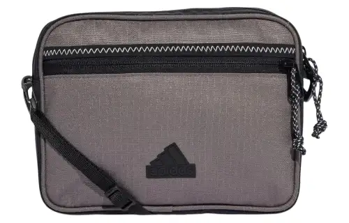 Adidas Athleisure Recycled Polyester Portable Crossbody Bag, Shoulder Bag Unisex Charcoal Gray & Black