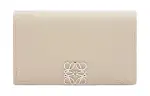 LOEWE Anagram Pebble Texture Cow Leather Business Card Holder Women's Light And Ethereal Gray