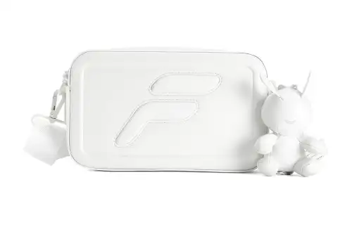 FILA FUSION Polyurethane Shoulder Bag, Crossbody Bag Unisex Ecru