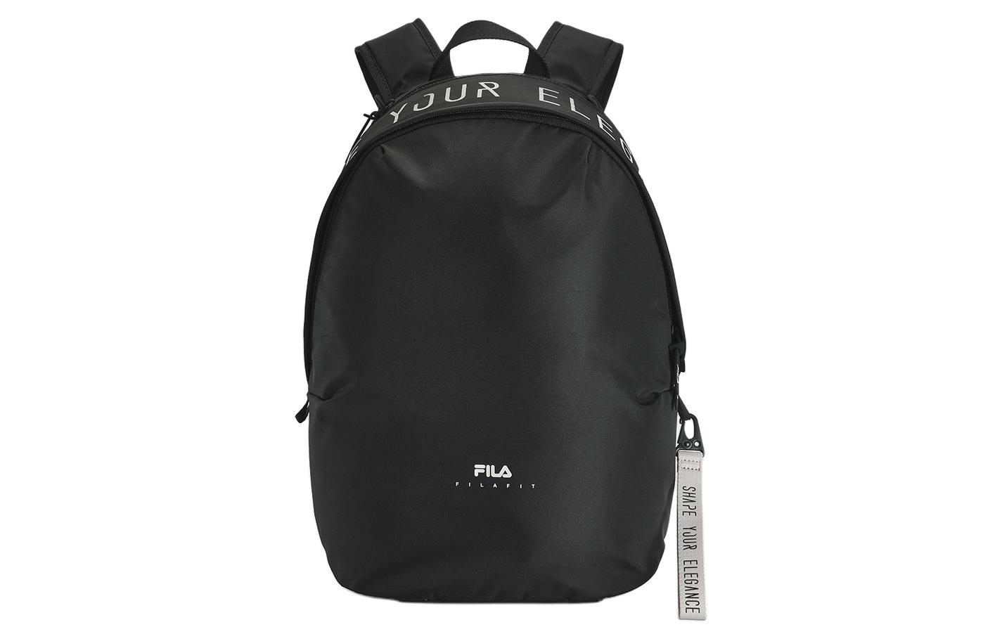 FILA Zip Closure Fabric Backpack Extra Small Women's Pitch Black