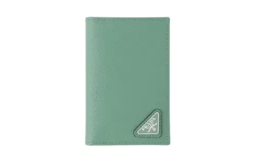 PRADA Saffiano Leather Card Holder Men's Sage Green