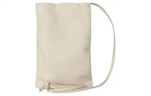 THE ROW Deerskin One Shoulder Crossbody Cell Phone Pouch Women's Ivory White