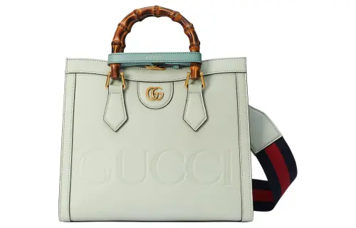 GUCCI Diana Leather Tote Bag, Shopping Bag, Shoulder Bag, Crossbody Bag, Handbag Small Women's Light Green