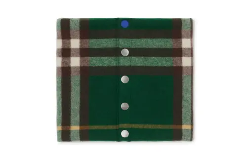 Burberry Check Pattern Button Fastened Scarf