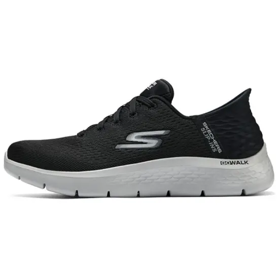 Skechers Go Walk Flex Casual Shoes Men Low-Top Black Gray Color