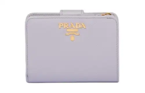 PRADA Saffiano Leather Wallet Women's Light Purple & Light Purple