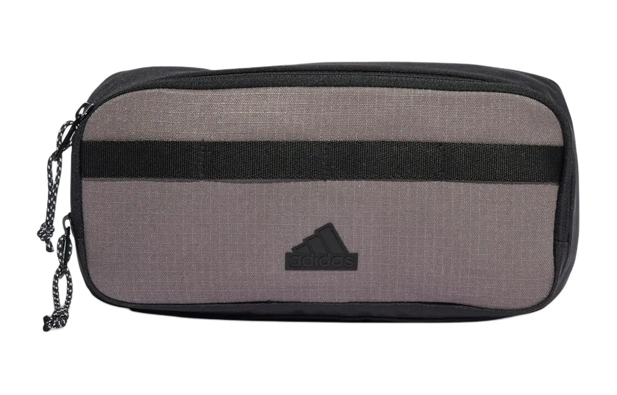 Adidas Recycled Material Fanny Pack Unisex Charcoal Gray & Black & White