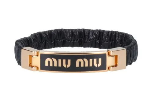 MIU MIU Nappa Leather Wristbands Women's Black