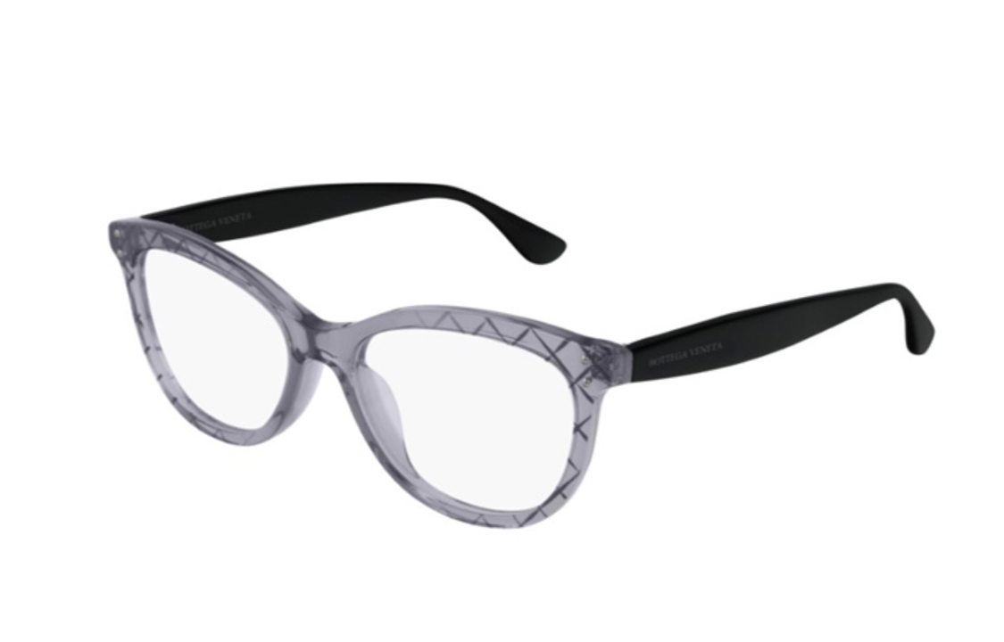 Bottega Veneta Plastic Irregular Shape Eyeglass Frames Women's Black