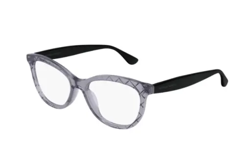 Bottega Veneta Plastic Irregular Shape Eyeglass Frames Women's Black