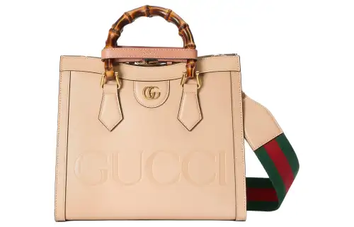 GUCCI Diana Leather Tote Bag, Shopping Bag, Shoulder Bag, Crossbody Bag, Handbag Small Women's Light Beige