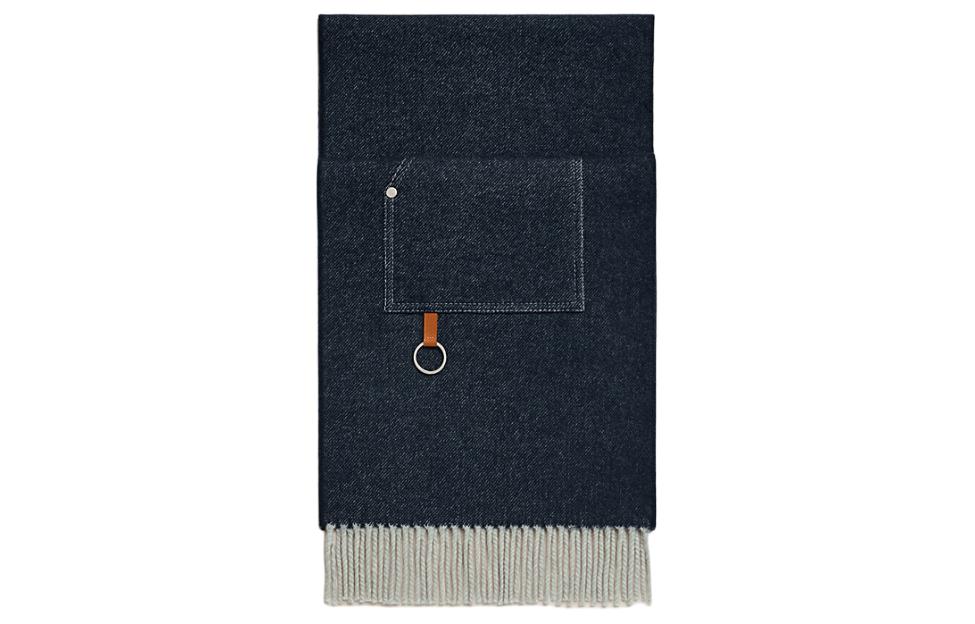 HERMES Knit Scarves Women's Blue