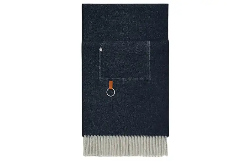 HERMES Knit Scarves Women's Blue