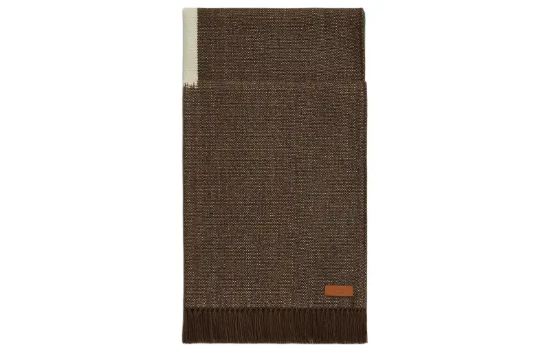 HERMES Cashmere Knit Scarves Women's Tan