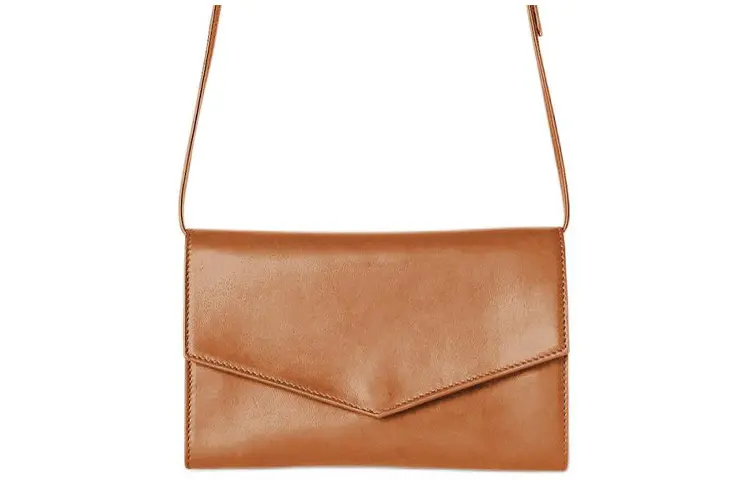 THE ROW Nappa Leather Envelope Bag, Shoulder Bag, Crossbody Bag Women's Brown