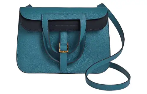 HERMES Halzan Clemence Bullock Leather Horse Hoof Bag, Handbag, Shoulder Bag, Crossbody Bag Women's