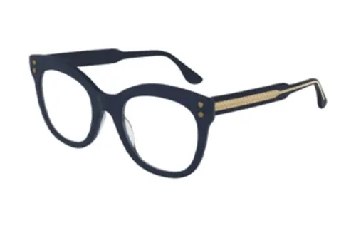 Bottega Veneta Acetate Irregular Shape Eyeglass Frames Women's Blue