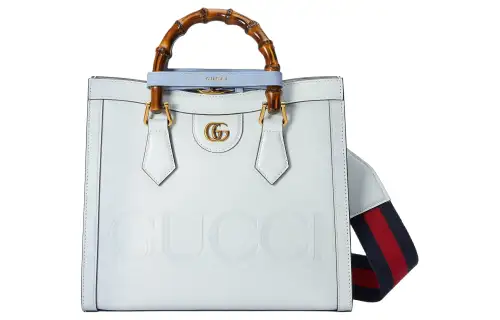 GUCCI Diana Leather Tote Bag, Shopping Bag, Shoulder Bag, Crossbody Bag, Handbag Small Women's Light Blue