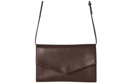 THE ROW Nappa Leather Envelope Bag, Shoulder Bag, Crossbody Bag Women's Dark Brown