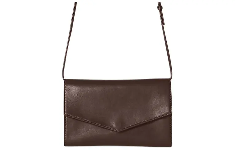 THE ROW Nappa Leather Envelope Bag, Shoulder Bag, Crossbody Bag Women's Dark Brown