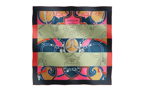 HERMES Printed Pattern Shawls Women's Multicolor