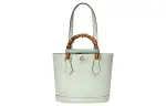GUCCI Diana Leather Tote Bag, Shopping Bag, Handbag Small Women's Light Green