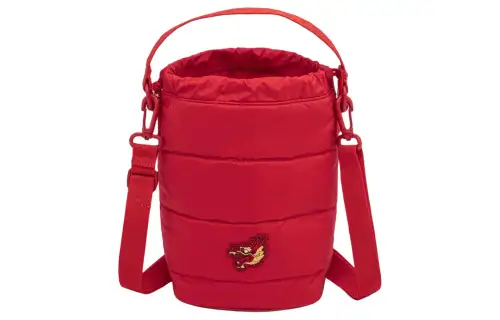 Li Ning Sports Life Collection Polyester Bucket Bag, Shoulder Bag, Crossbody Bag Regular Unisex Vermilion
