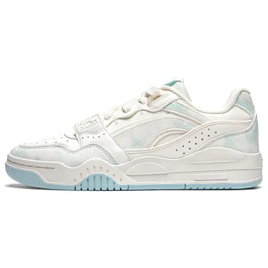 LINING Yuebai Skateboard Shoes Women's Low-Top Mist White