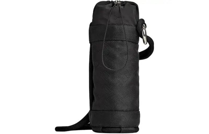 Bottega Veneta Nylon Jacquard Bottle Sleeve Storage Bag Women's Black