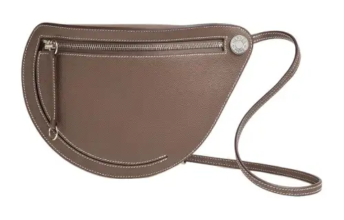 HERMES Petite Course Epsom Leather Crossbody Bag, Shoulder Bag Women's 18 Etoupe Elephant Gray