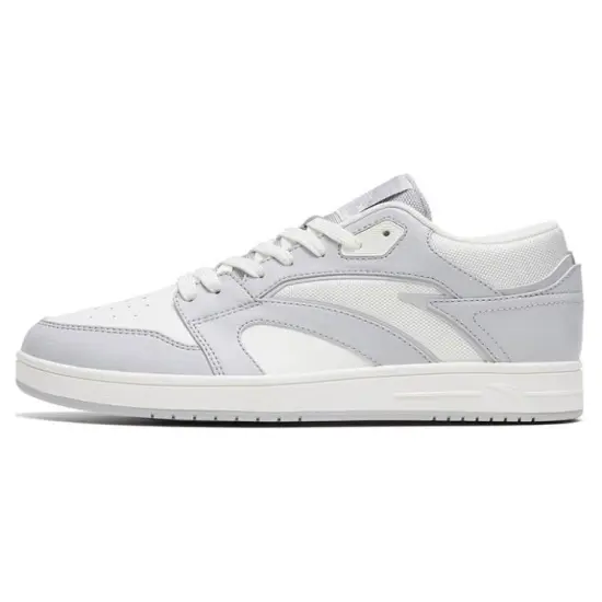 Anta Classic Collection Anti Slip Wear Resistant Low Top Skateboard Shoes Men's Gray White