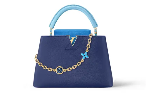 LOUIS VUITTON Capucines Taurillon Leather Kapsyn Shoulder Bag, Crossbody Bag, Handbag Small Women's Blue