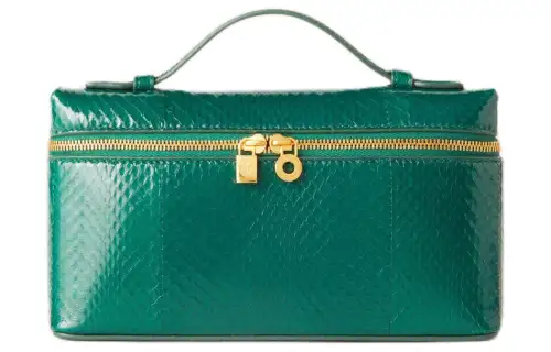 Loro Piana ExtraPocket Snake Skin Crossbody Handbag Women's Forest Leaf