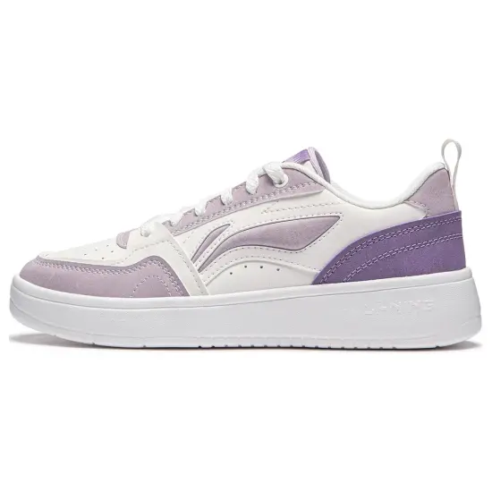 LINING Yuanbao V2 Skateboard Shoes Women's Low-Top White Purple
